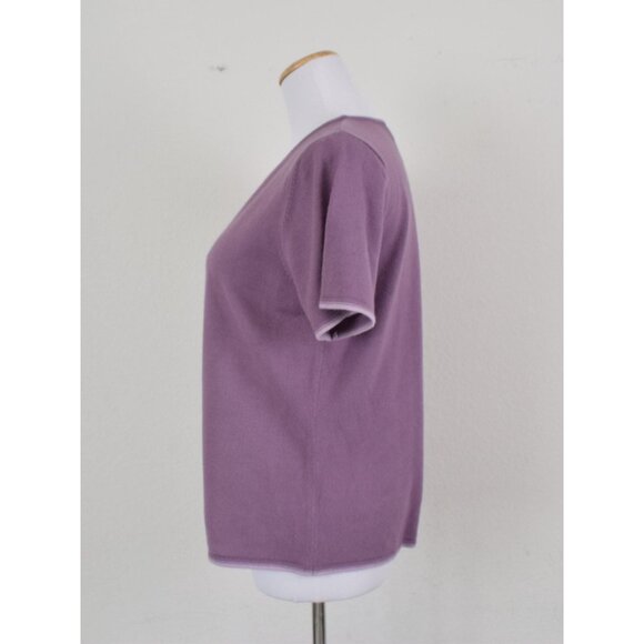 Vintage 90s Crosstich Mauve Knit Top size M - Picture 2 of 9